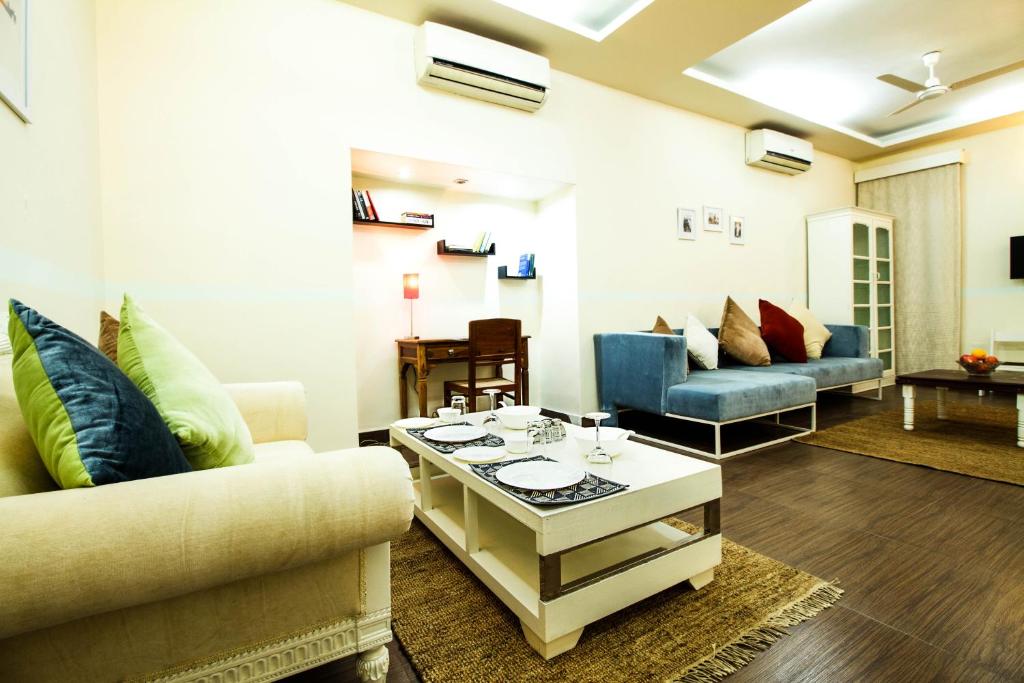 Posezení v ubytování Anara Service Apartments - Greater Kailash Part II