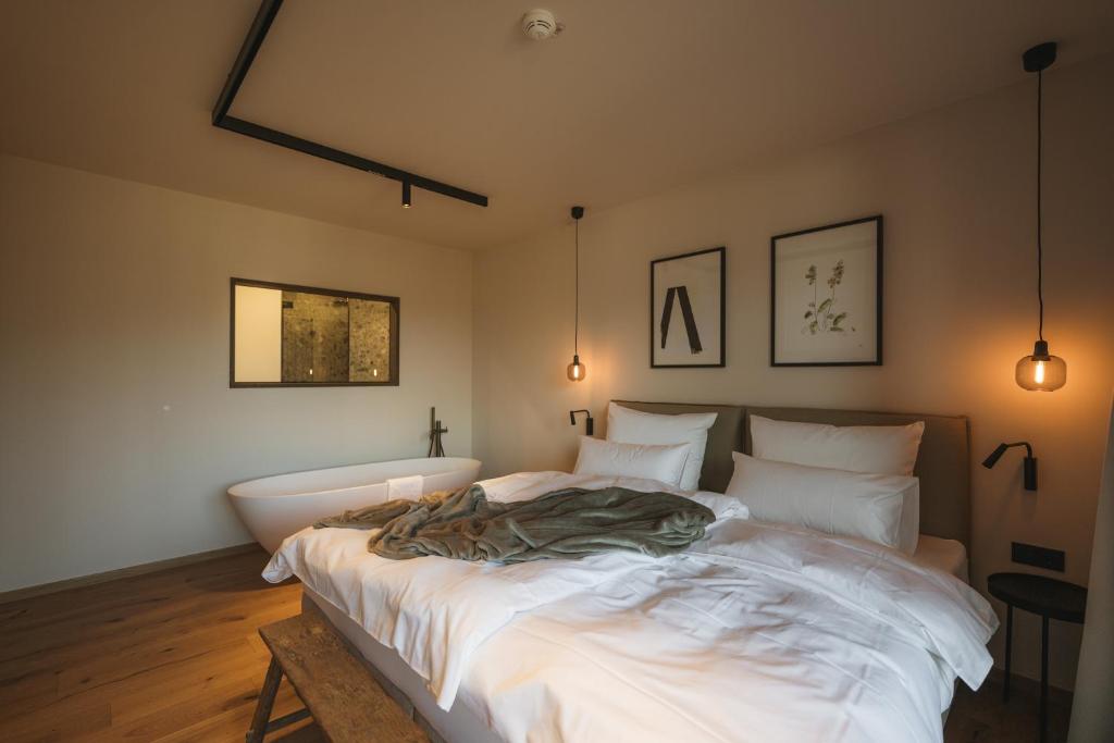 Postel nebo postele na pokoji v ubytování Agrad Chalets