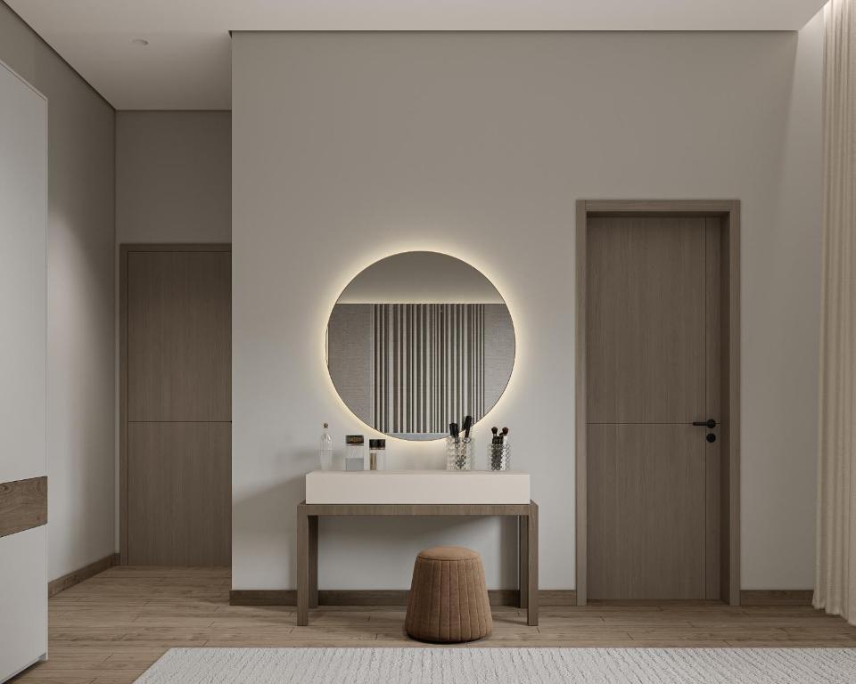 a bathroom with a sink and a mirror at فندق ليورا Liora Hotel in Riyadh