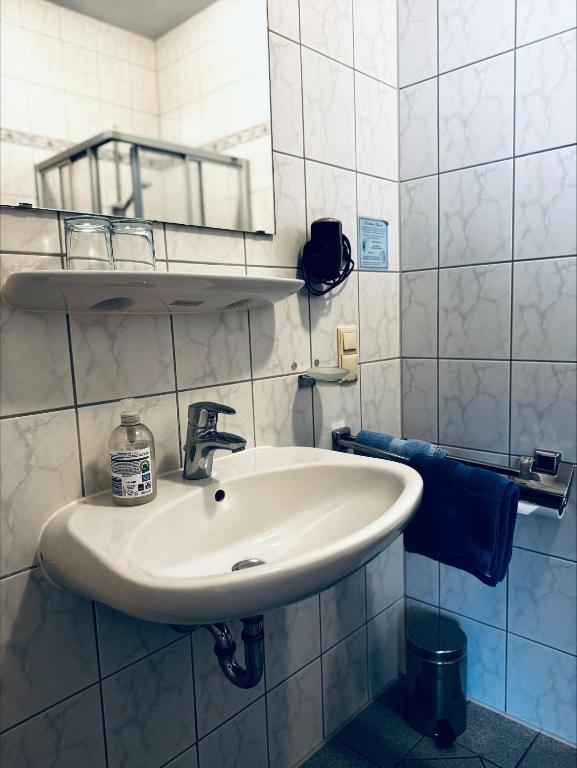 Koupelna v ubytování Pension Marcus