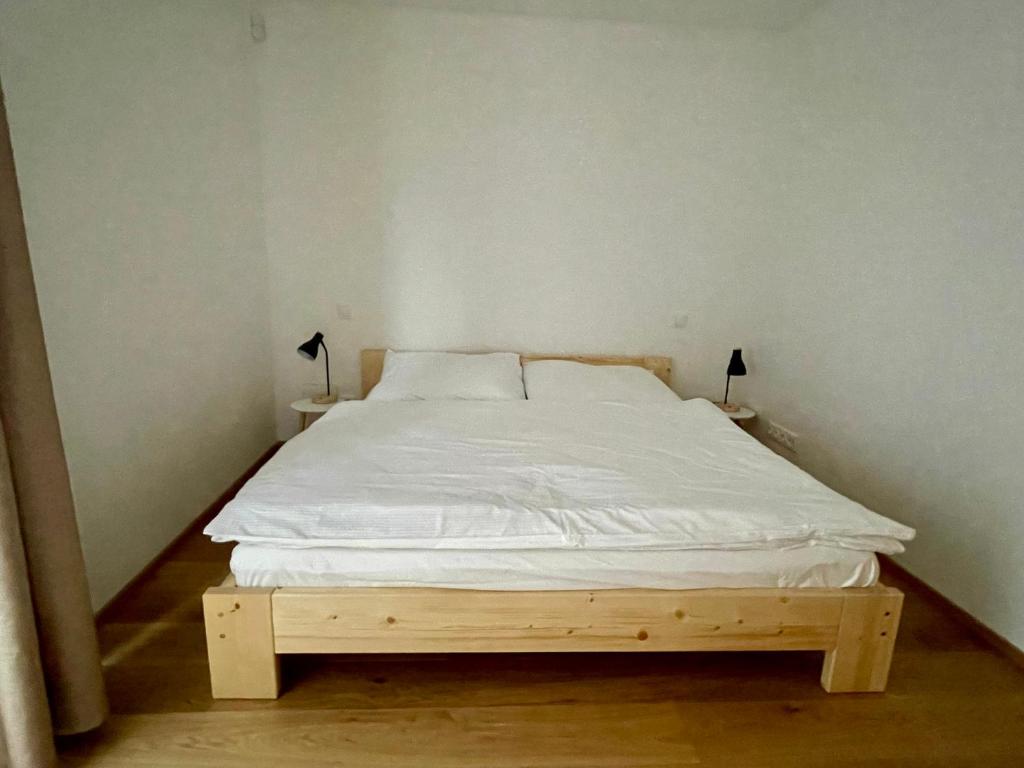 Postel nebo postele na pokoji v ubytování Chata Smrčka