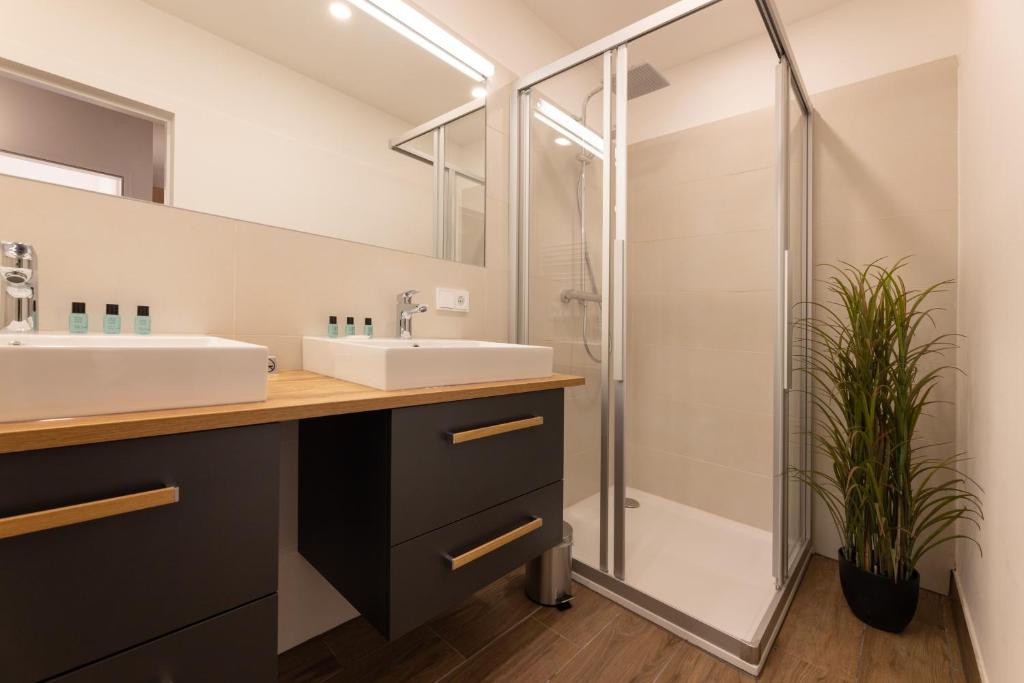 Koupelna v ubytování Appartements Stuhleckblick