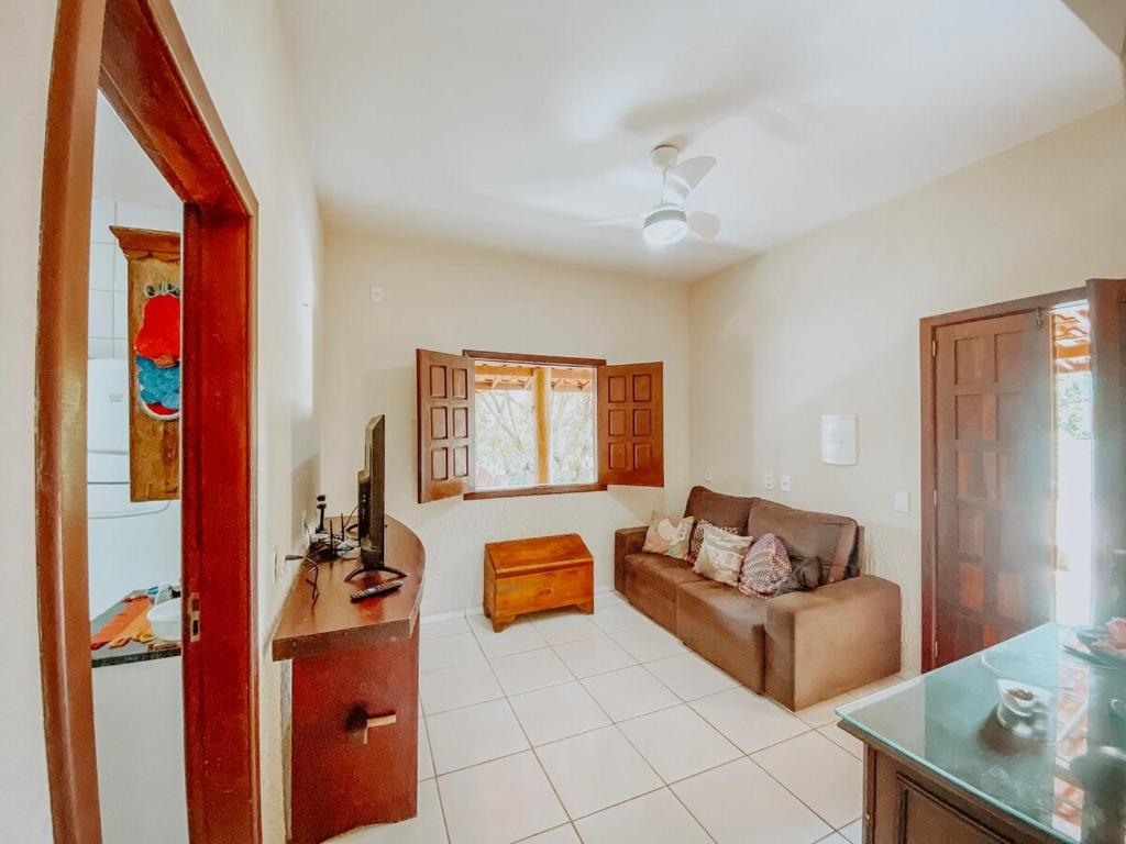 Χώρος καθιστικού στο Casa amarela Boipeba Bahia