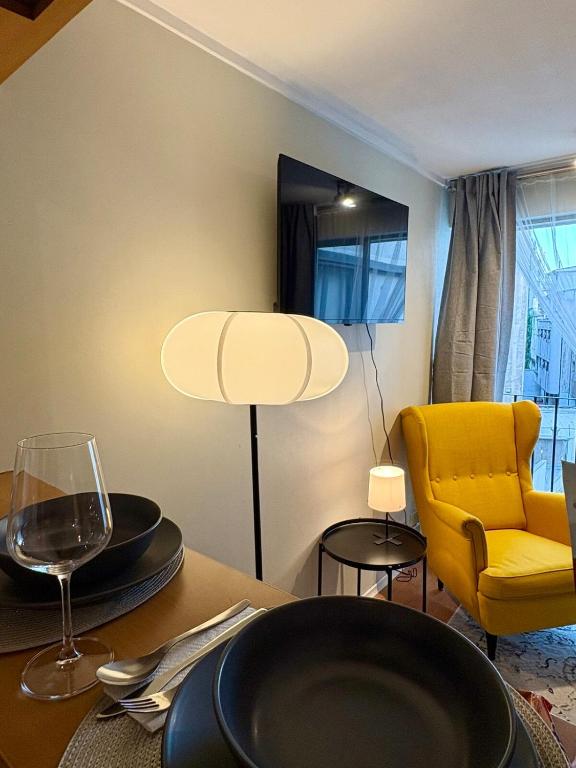 Posezení v ubytování Apt Santiago Lastarria