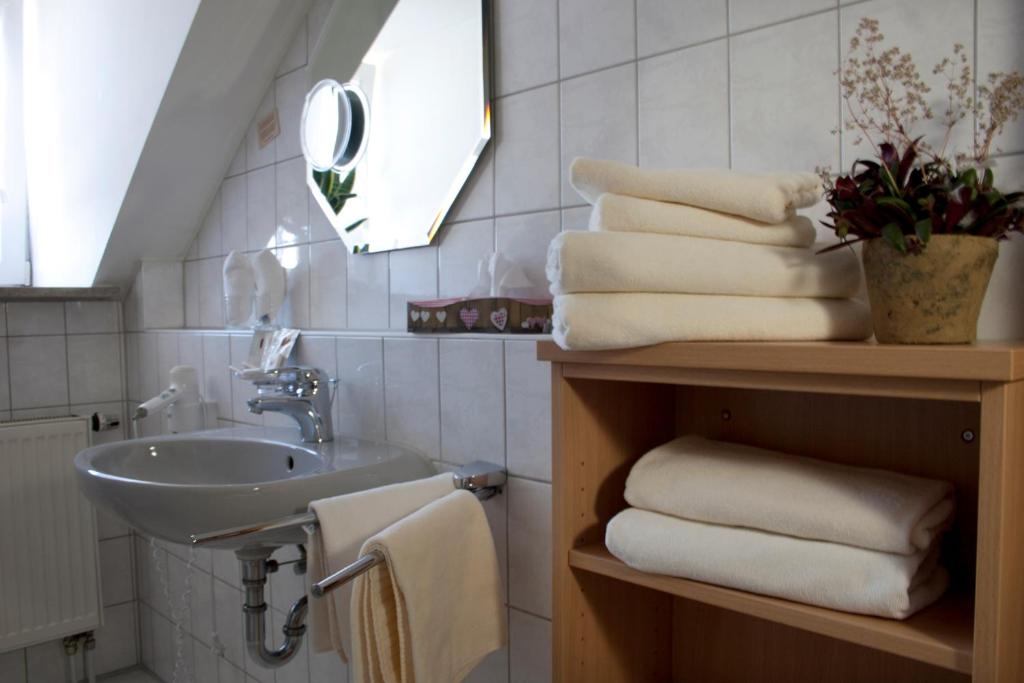 Koupelna v ubytování Hotel Linner