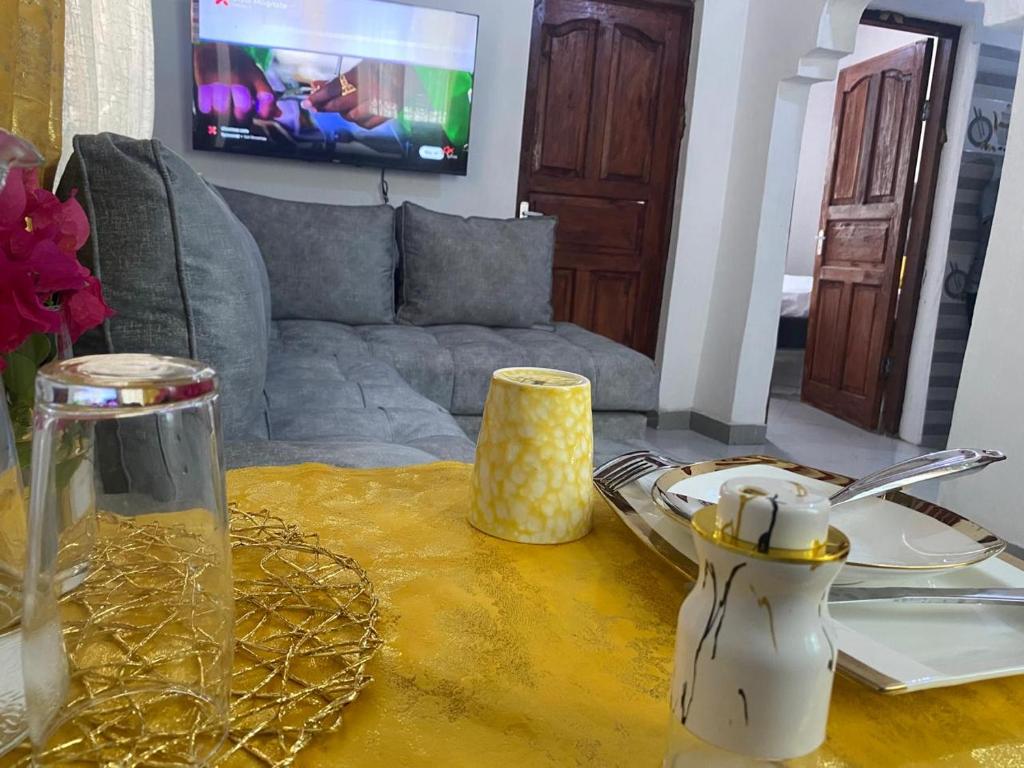 Posezení v ubytování Kipepeo apartment