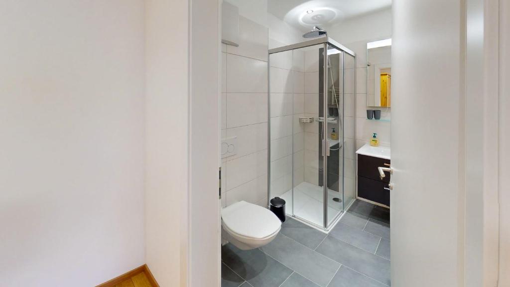Koupelna v ubytování Bräuhaus Appartements