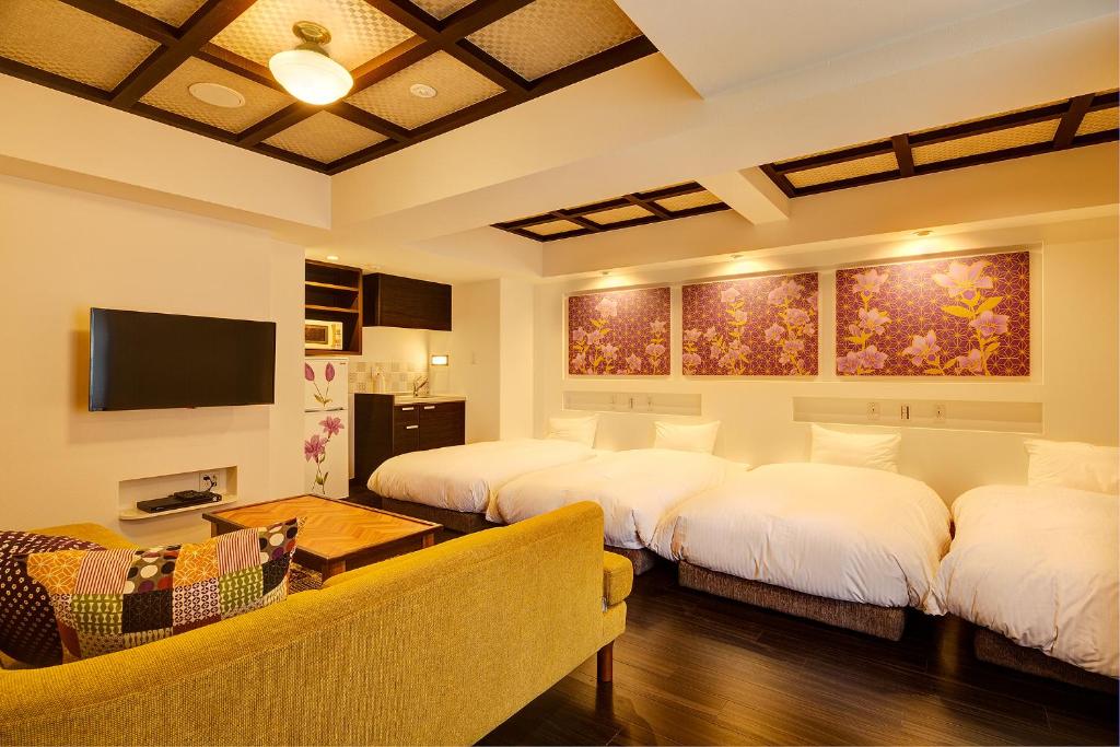 TV a/nebo společenská místnost v ubytování Hotel Sanrriott Kitahama
