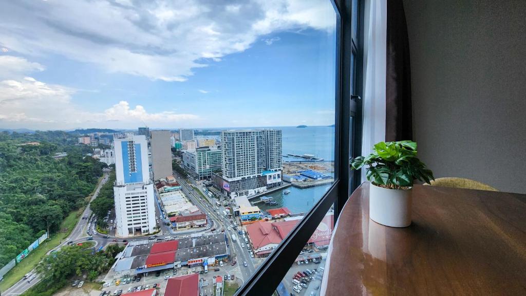 Nespecifikovaný výhled na destinaci Kota Kinabalu nebo výhled na město při pohledu z apartmánu