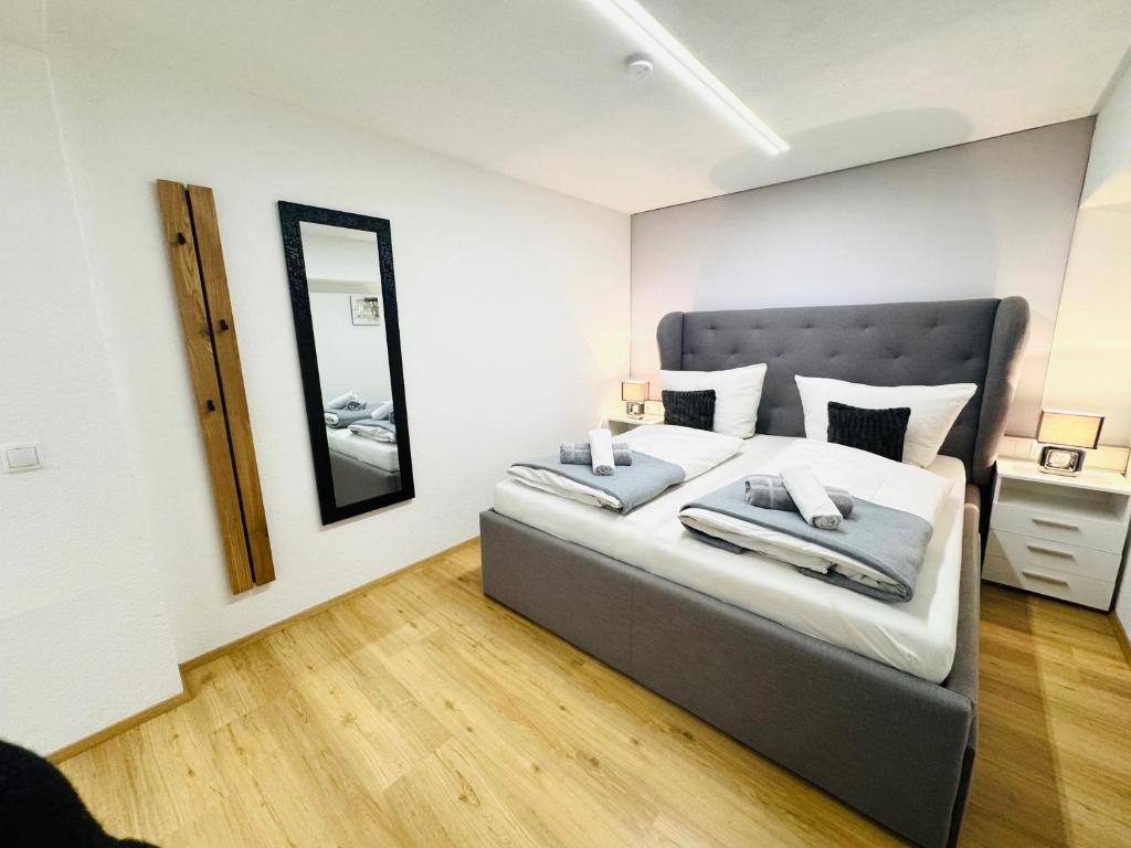 Postel nebo postele na pokoji v ubytování Ferienwohnung Wanderlust
