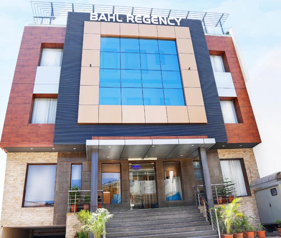 a view of the front of a building at Hotel Bahl Regency in Zirakpur