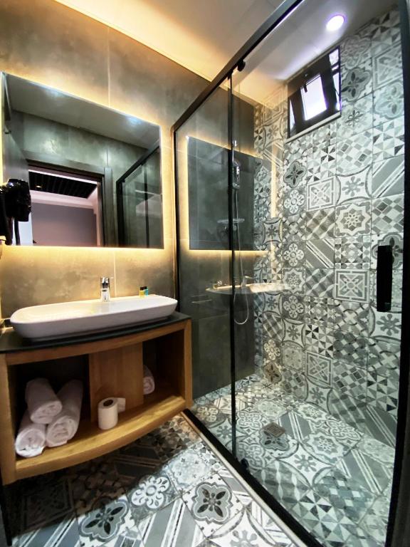 Koupelna v ubytování CSK OTEL