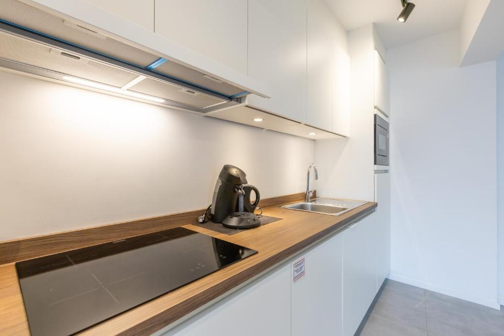 Ostend Center Luxury Top Floor Apartment with Free Parkingにあるキッチンまたは簡易キッチン