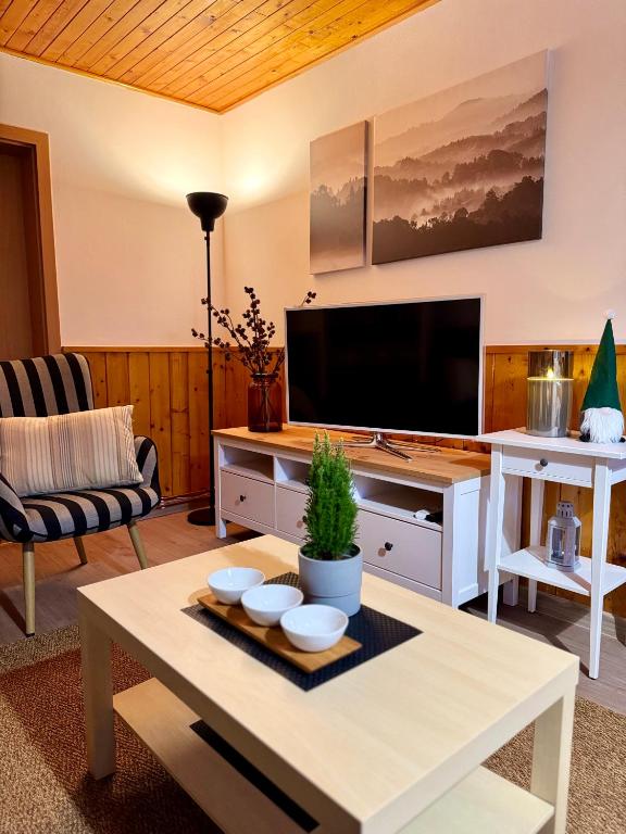 TV a/nebo společenská místnost v ubytování Chata HANA