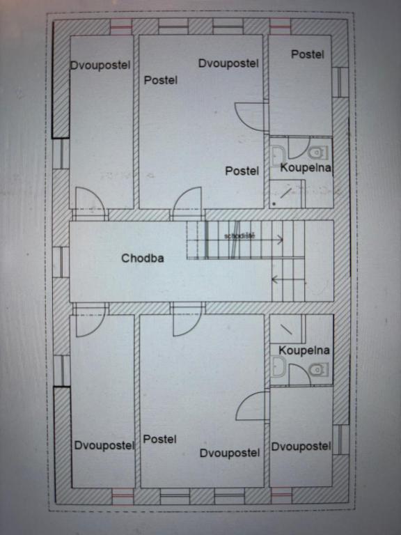 Majutuskoha Chalupa u Kožichů korruse plaan