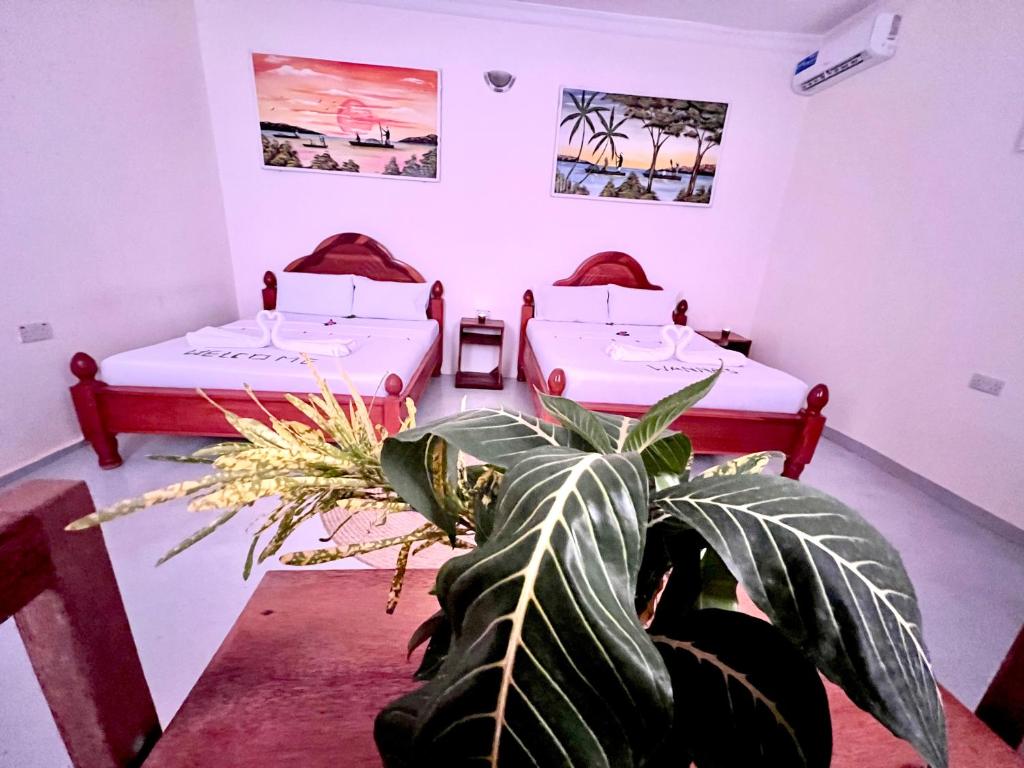 Postel nebo postele na pokoji v ubytování wannas house