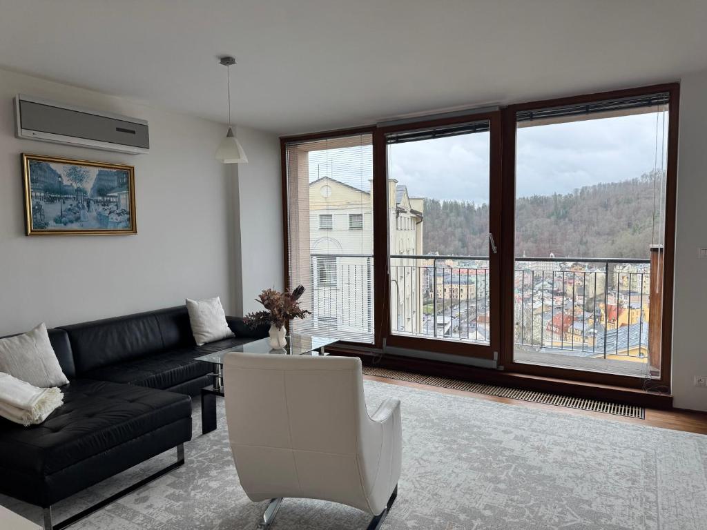 Posezení v ubytování Magic View Apartman Vyhlidka