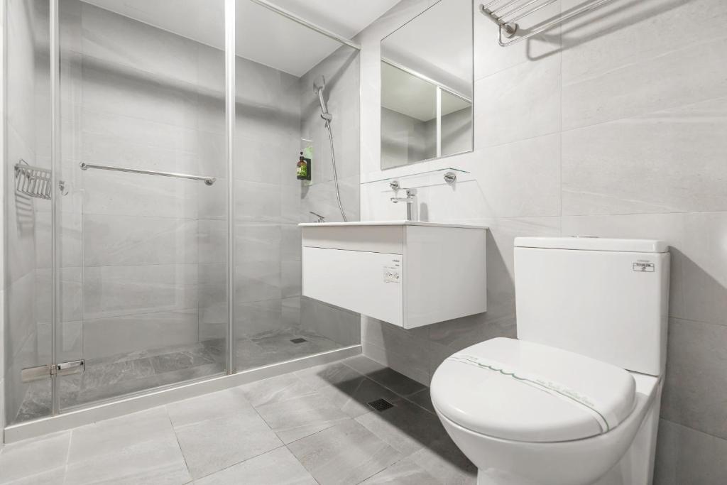 Koupelna v ubytování Mu Chen Hotel