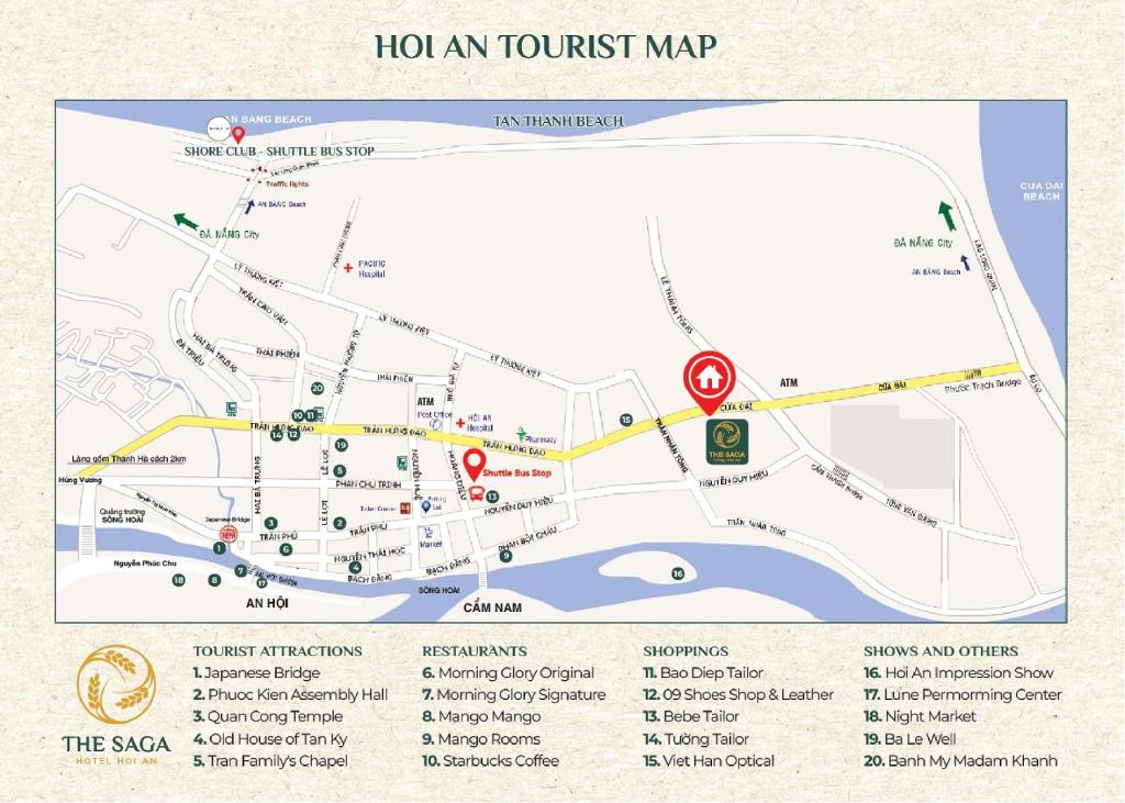 Certifikát, hodnocení, plakát nebo jiný dokument vystavený v ubytování The Saga Hotel Hoi An