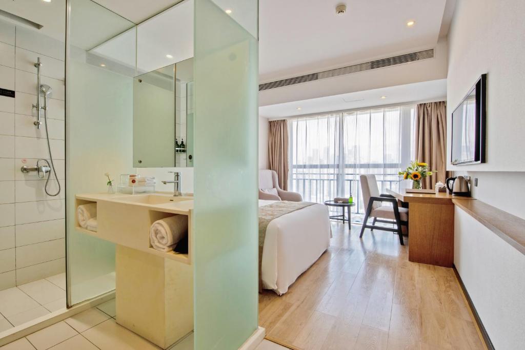 Koupelna v ubytování Hongdu Hotel