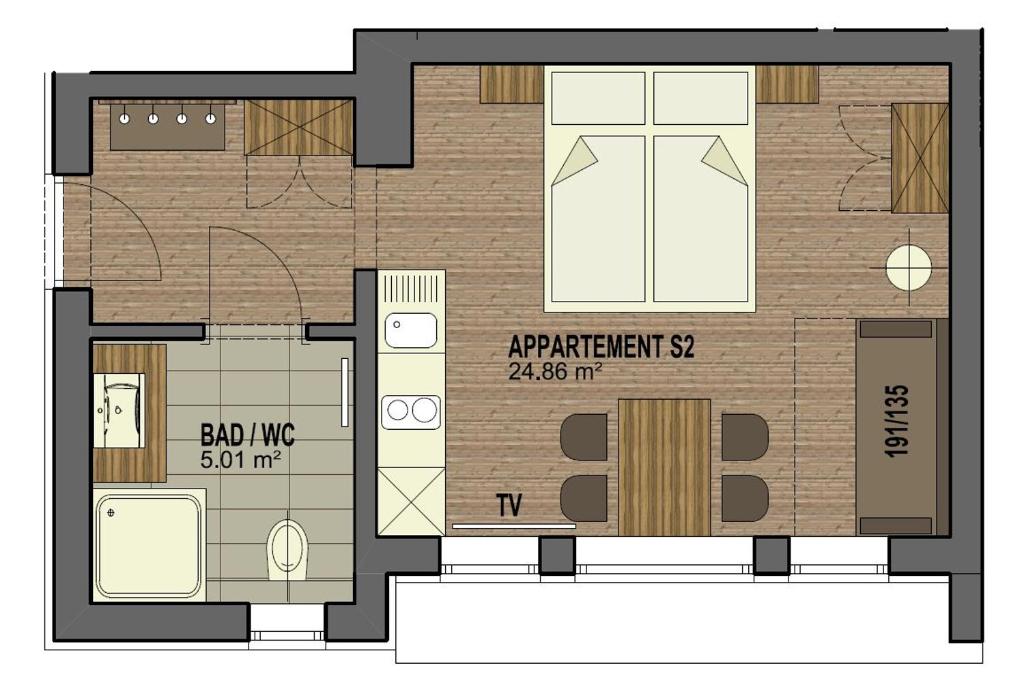 Půdorys ubytování Appartements Stuhleckblick