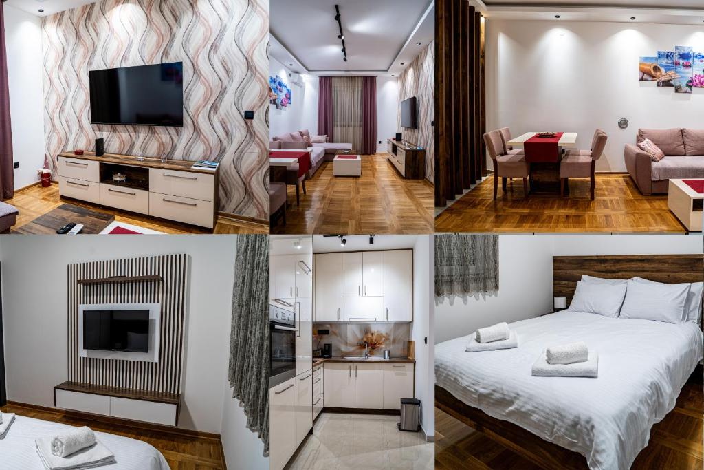 Postel nebo postele na pokoji v ubytování Brilijant Apartman