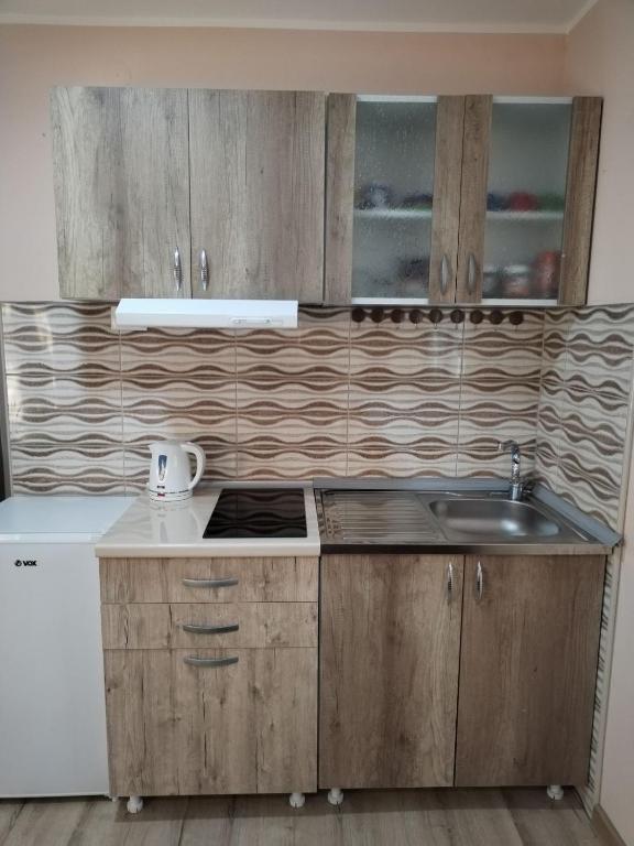 Kuchyň nebo kuchyňský kout v ubytování Studio Lejla
