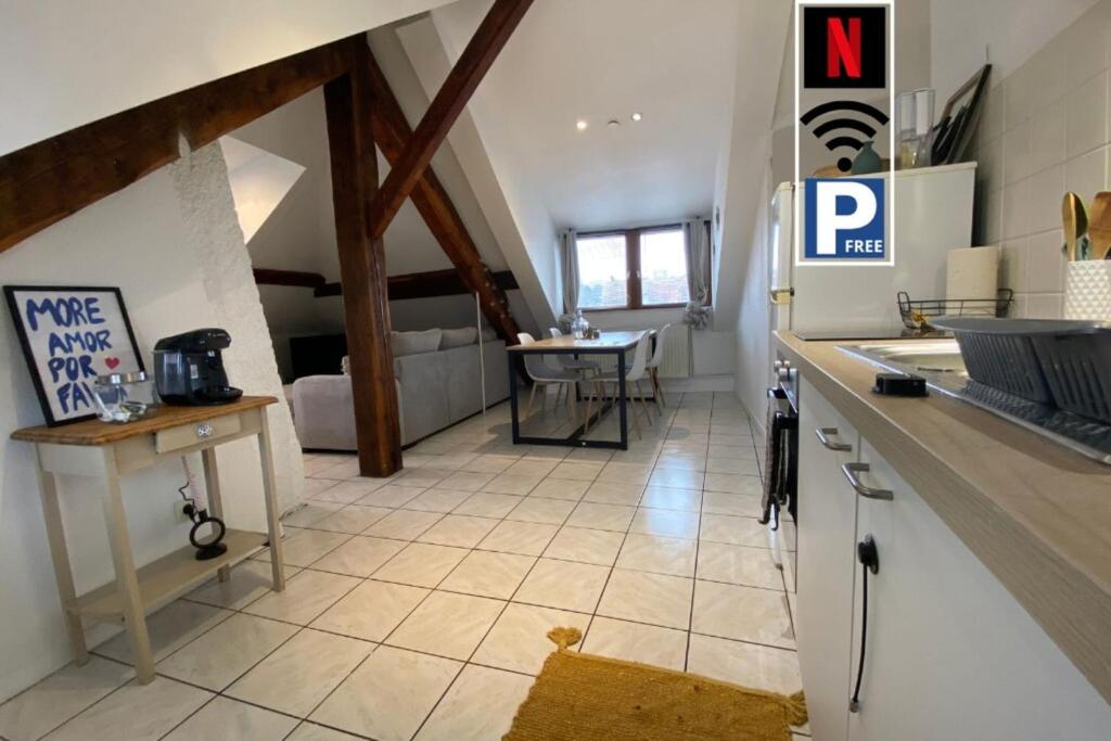 Kuchyň nebo kuchyňský kout v ubytování Le Central-Gare-Centre ville-Idéalement situé