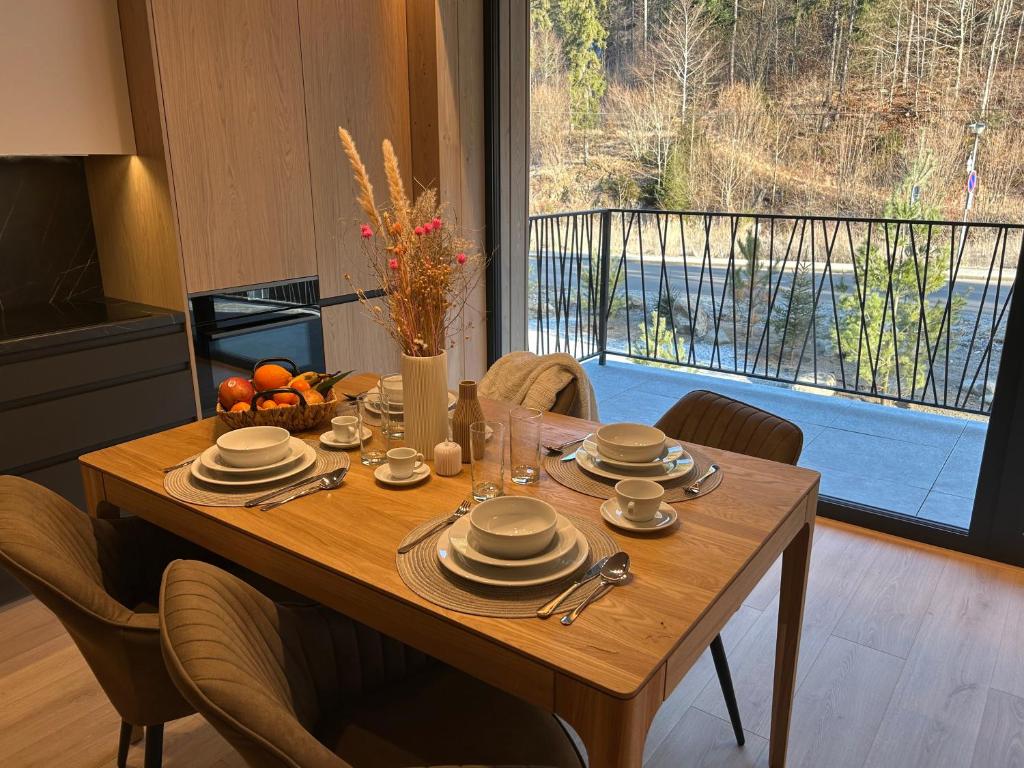 Balkón nebo terasa v ubytování Apartmány Dolina