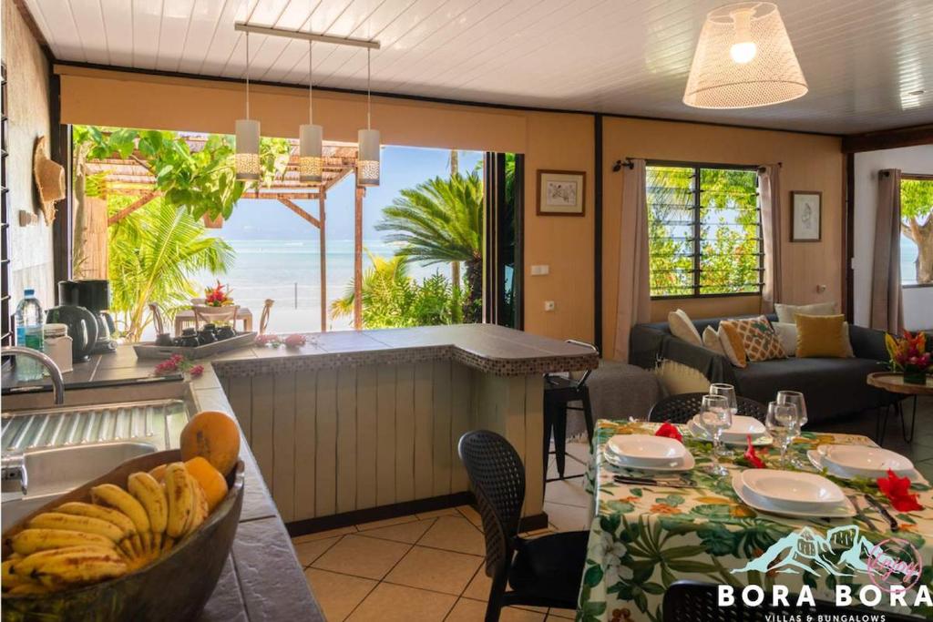 Posezení v ubytování Matira Sunset House N659 DTO-MT