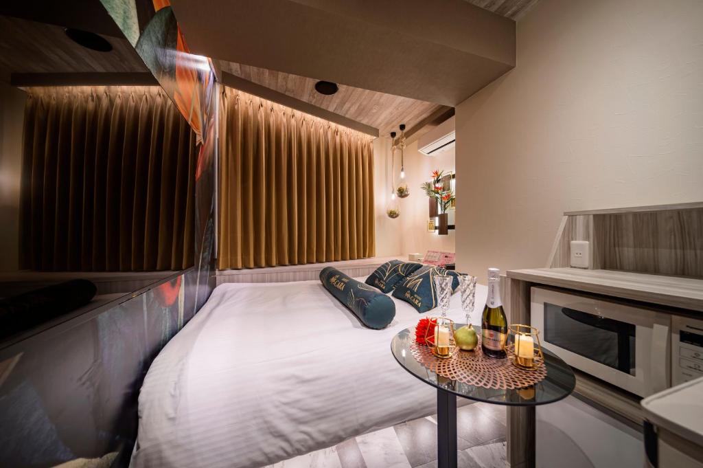 Kuchyň nebo kuchyňský kout v ubytování Hotel CARA 大人専用Adult only hotel