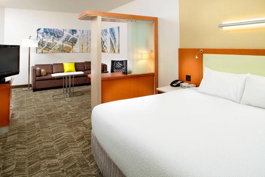 TV a/nebo společenská místnost v ubytování SpringHill Suites by Marriott Chicago Waukegan/Gurnee