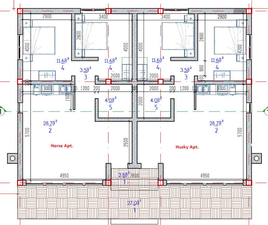 Půdorys ubytování TwinSide Chalet Bakuriani