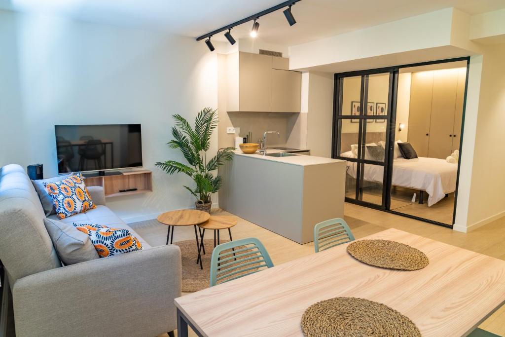 TV/trung tâm giải trí tại Oviedo Centro Apartamentos Pedregal