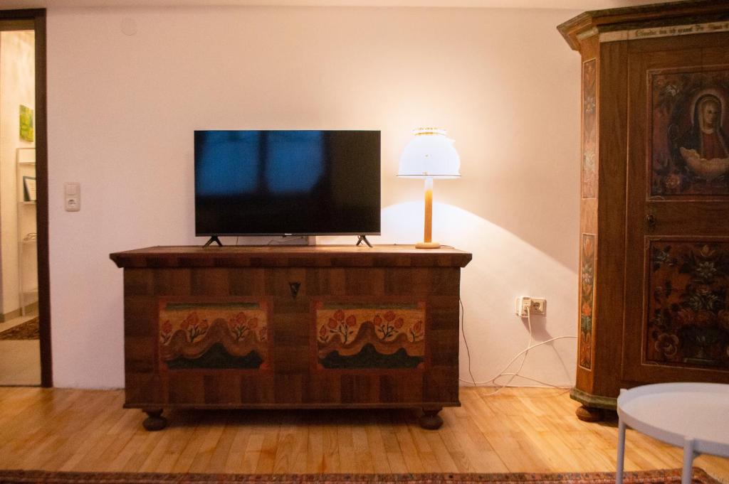 TV a/nebo společenská místnost v ubytování Pension Schindlau