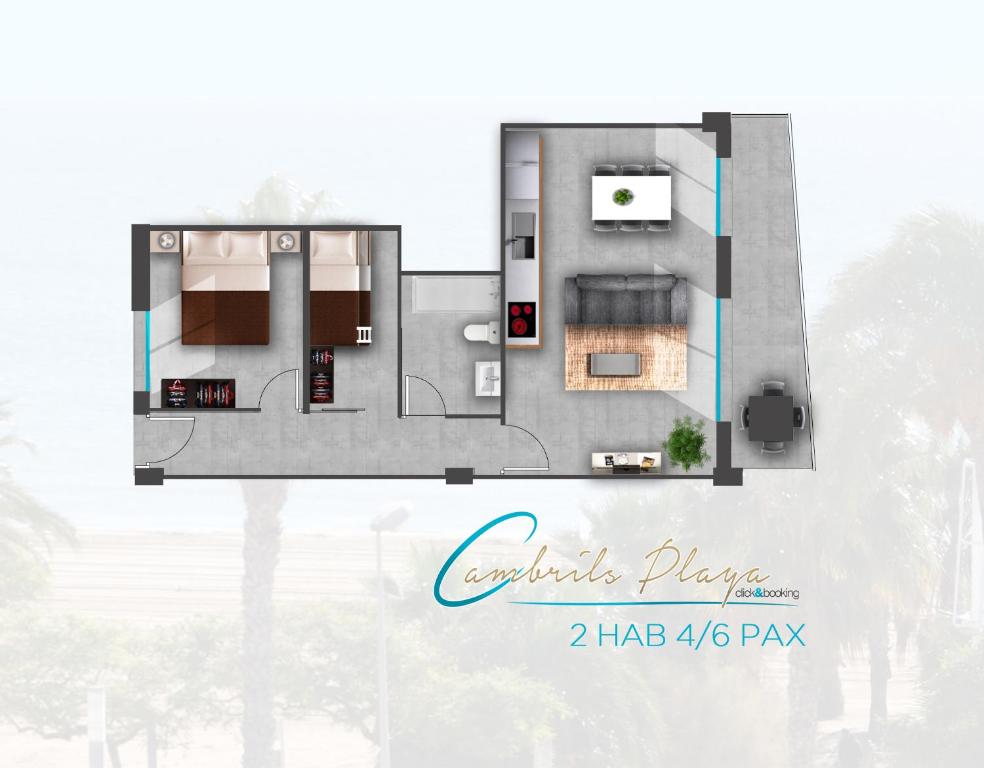 The floor plan of Apartamentos Cambrils Playa Spa