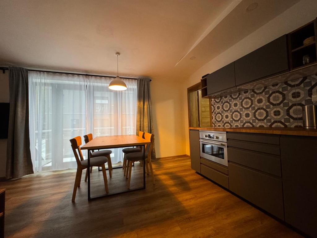 Kuchyň nebo kuchyňský kout v ubytování Apartman 7 Plesivec