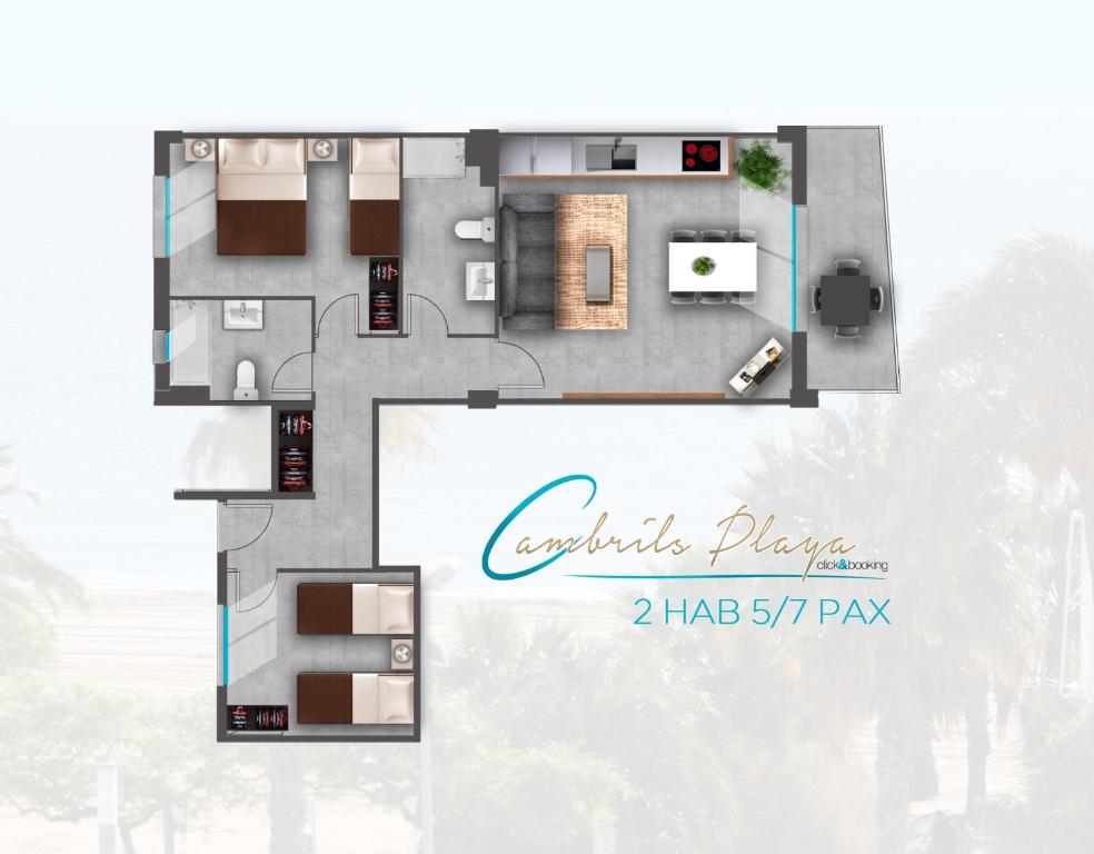 The floor plan of Apartamentos Cambrils Playa Spa