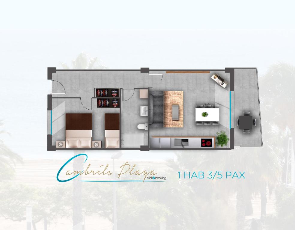 The floor plan of Apartamentos Cambrils Playa Spa