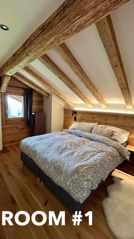 Postel nebo postele na pokoji v ubytování Appartement cosy avec vue