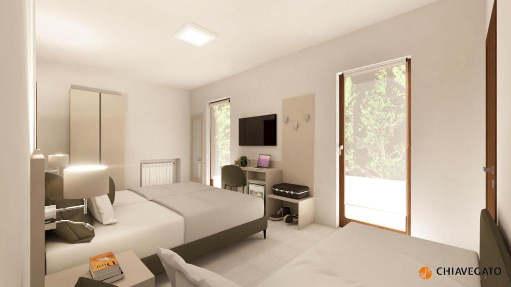Postel nebo postele na pokoji v ubytování Hotel e Ristorante Cassone