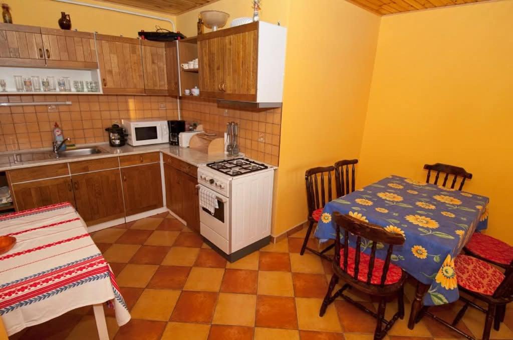 Kuchyň nebo kuchyňský kout v ubytování Sas-Fészek Vendégház