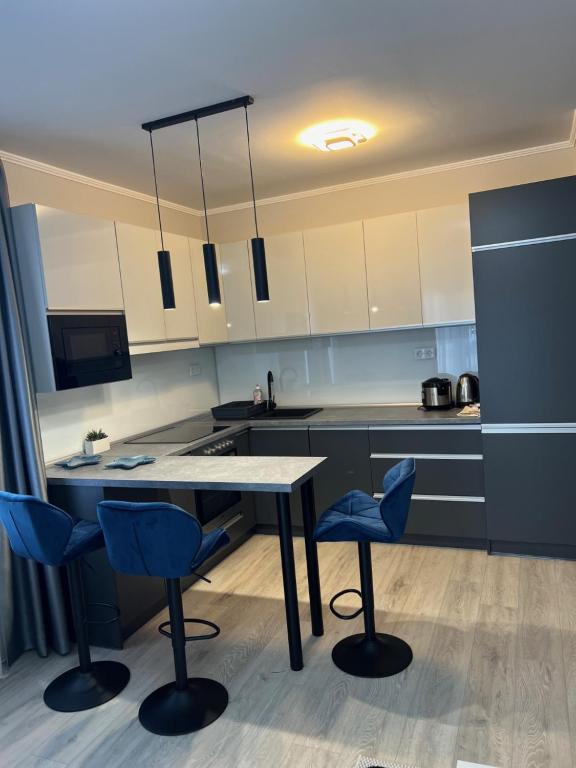 Kuchyň nebo kuchyňský kout v ubytování Komarom Luxe Apartment