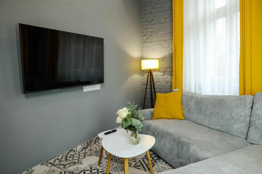 TV a/nebo společenská místnost v ubytování Spring Apartments Karlovy Vary