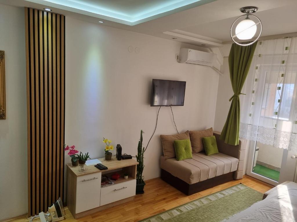 TV a/nebo společenská místnost v ubytování ZVEZDA LUX