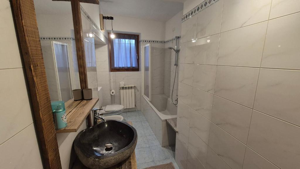 Koupelna v ubytování Typical apartment in Valtellina