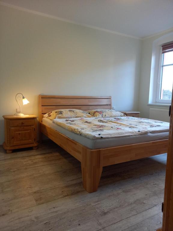 Postel nebo postele na pokoji v ubytování Apartmány Marie Jáchymov