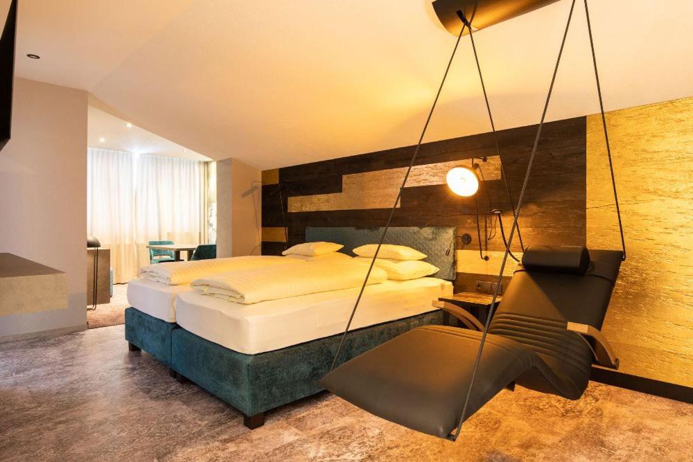 Postel nebo postele na pokoji v ubytování Mooshaus Winterresort