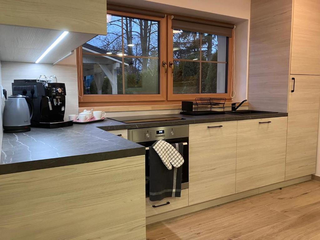 Kuchyň nebo kuchyňský kout v ubytování Apartmány Roháče