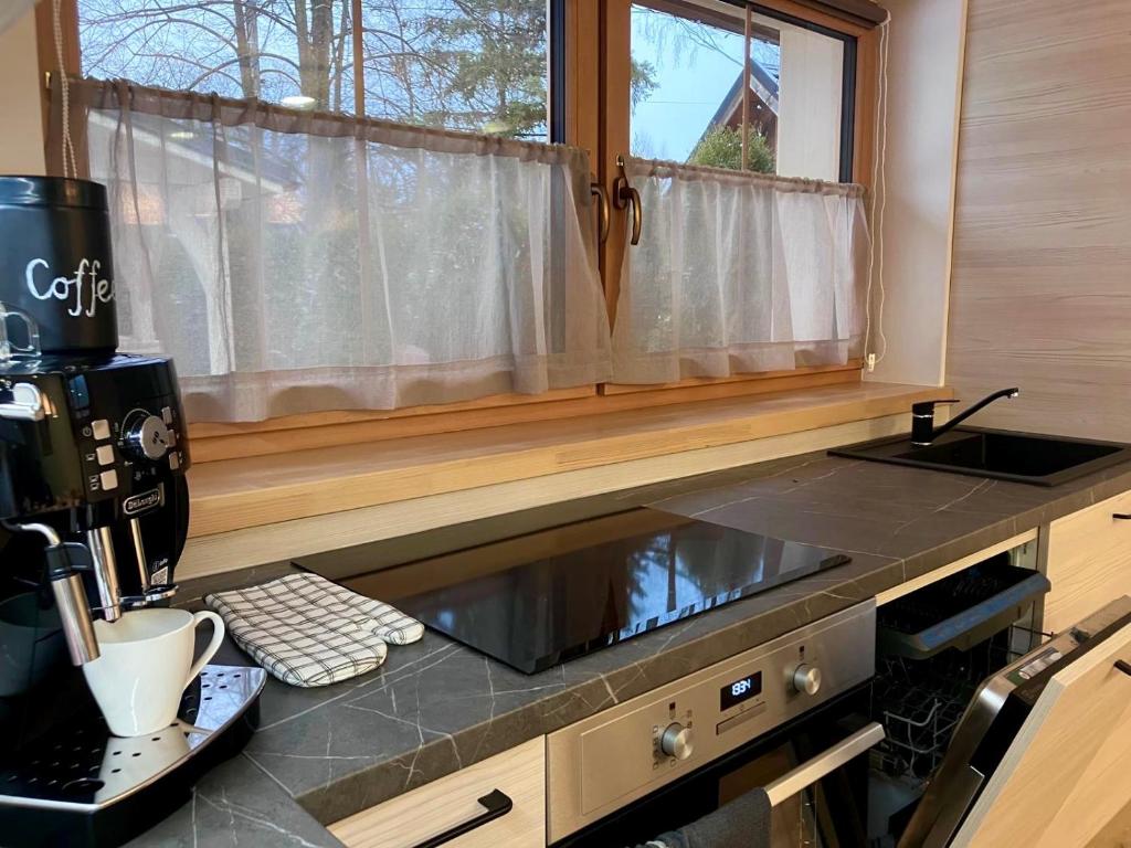 Kuchyň nebo kuchyňský kout v ubytování Apartmány Roháče